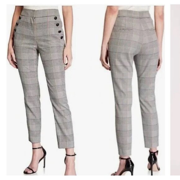 Veronica Beard Glen Plaid Trouser Pants Cropped High Waist Size 8 Virgil Preppy - Picture 1 of 12